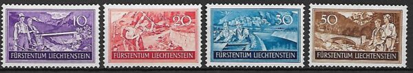 ROBOTNICY LIECHTENSTEIN MI.152-155**