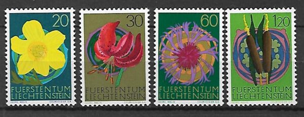 KWIATY LIECHTENSTEIN MI.560-563**