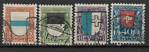 HERBY SZWAJCARIA MI.175-178 KASOWANY