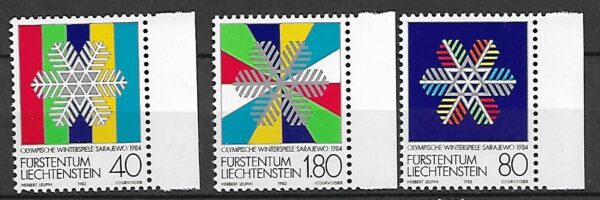 OLIMPIADA ZIMOWA LIECHTENSTEIN MI.834-836**