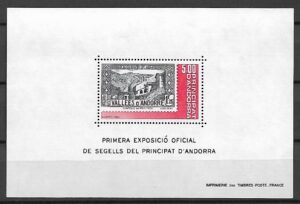 WYSTAWA FILATELISTYCZNA ANDORRA FRANCUSKA MI.BL.1**