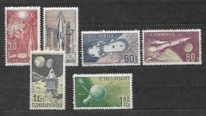 LOT NA KSIĘŻYC CZECHOSŁOWACJA MI.1329-1334**