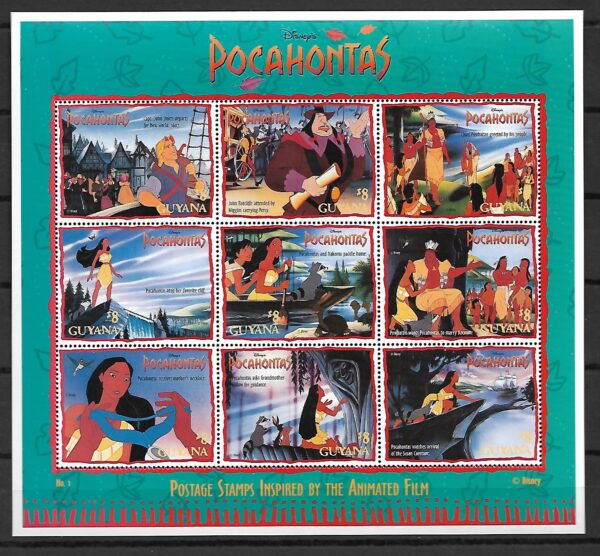 POCAHONTAS GUJANA MI.5263-5289**KOMPLET ARKUSZY - obrazek 2