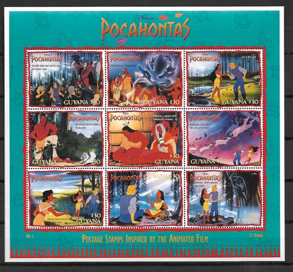 POCAHONTAS GUJANA MI.5263-5289**KOMPLET ARKUSZY - obrazek 3