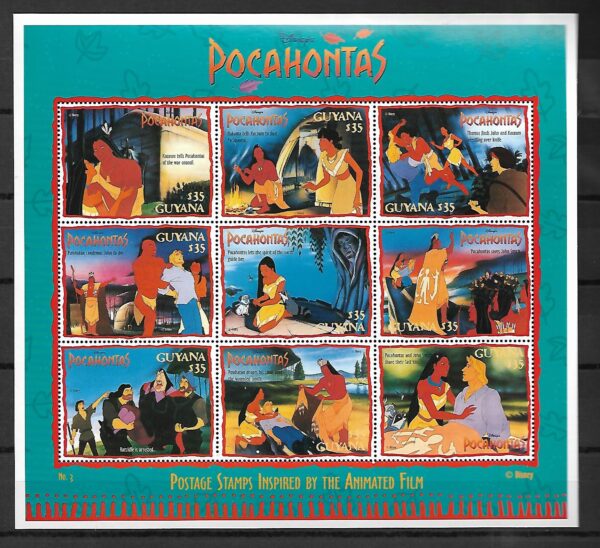POCAHONTAS GUJANA MI.5263-5289**KOMPLET ARKUSZY - obrazek 4