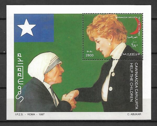 KSIĘŻNA DIANA I MATKA TERESA SOMALIA MI.BL.45**