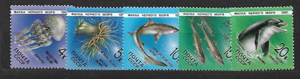 ZWIERZĘTA MORZA CZARNEGO ZSRR MI.6158-6162**
