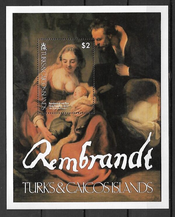 REMBRANDT WYSPY TURKS CAICOS MI.BL.20**