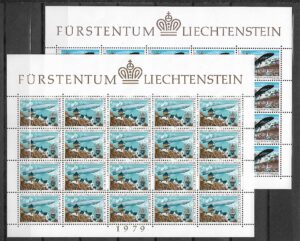LOTNICTWO LIECHTENSTEIN MI.723-724**KOMPLET ARKUSZY