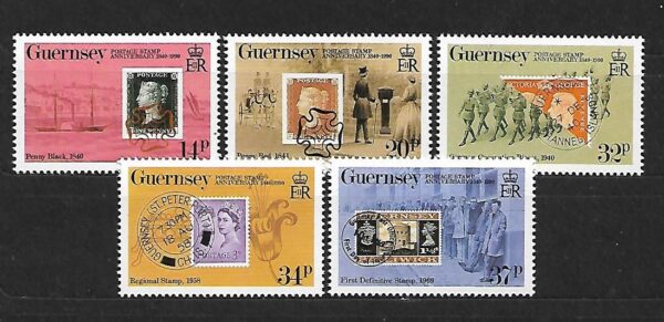 DZIEŃ ZNACZKA GUERNSEY MI.487-491**