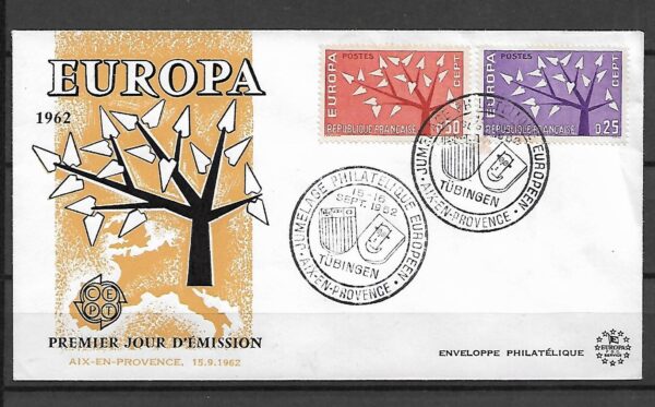 EUROPA CEPT FRANCJA MI.1411-1412 FDC