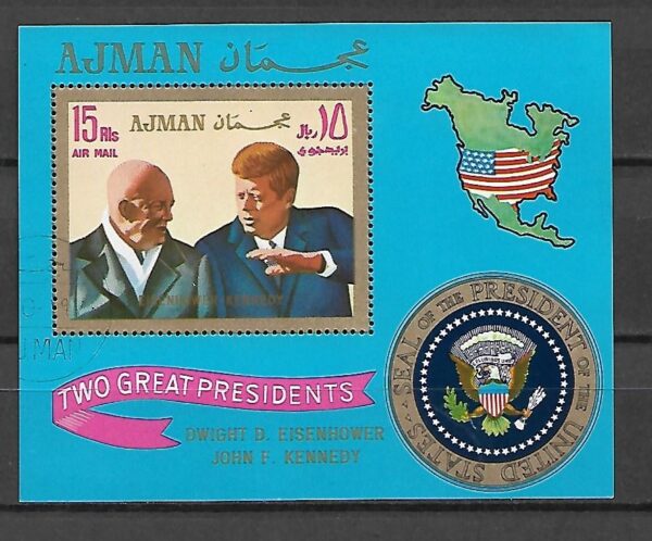 DWIGHT D.EISENHOWER I JOHN F.KENNEDY AJMAN MI.BL.216A**