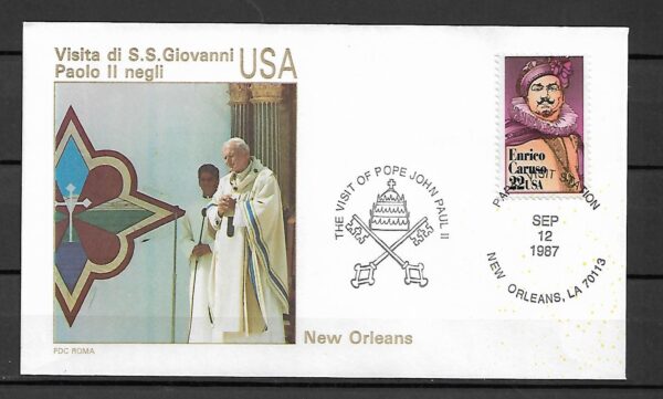 WIZYTA JANA PAWŁA II USA-NEW ORLEANS KOPERTA