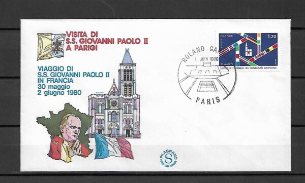 WIZYTA JANA PAWŁA II FRANCJA-PARYŻ KOPERTA