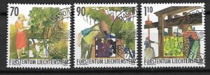 WINIARSTWO LIECHTENSTEIN MI.1322-1324 KASOWANY