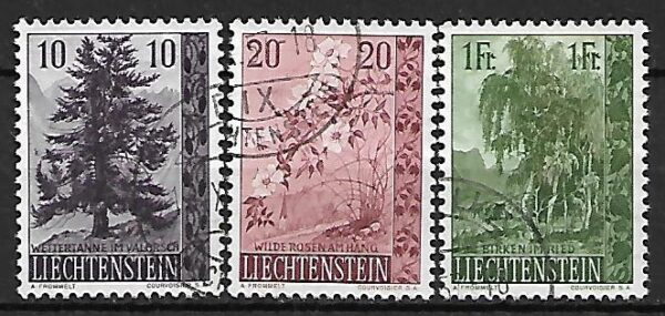 DRZEWA LIECHTENSTEIN MI.357-359 KASOWANY