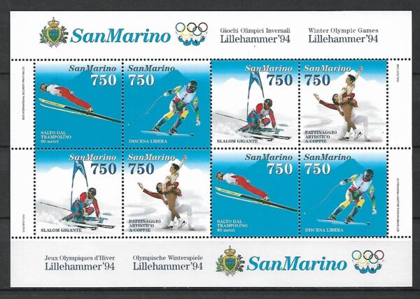 OLIMPIADA ZIMOWA SAN MARINO MI.BL.18**