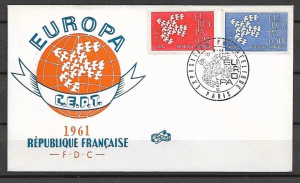 EUROPA CEPT FRANCJA MI.1363-1364 FDC