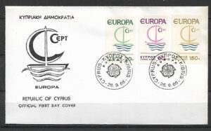 EUROPA CEPT CYPR MI.270-272 FDC