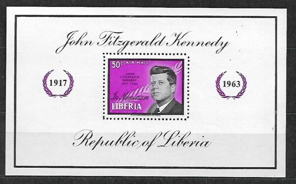 J.F.KENNEDY LIBERIA MI.BL.29A**
