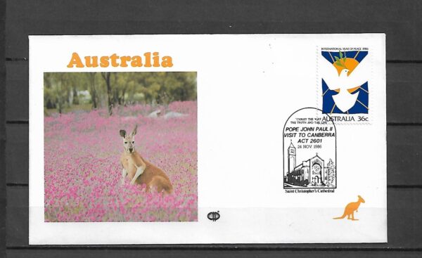 WIZYTA JANA PAWŁA II AUSTRALIA-CANBERRA KOPERTA