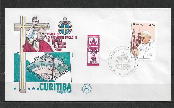 WIZYTA JANA PAWŁA II BRAZYLIA-CURITIBA KOPERTA