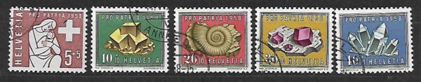 MINERAŁY SZWAJCARIA MI.657-661 KASOWANA