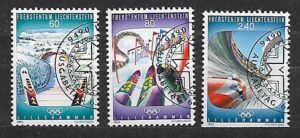 OLIMPIADA ZIMOWA LIECHTENSTEIN MI.1076-1078 KASOWANY