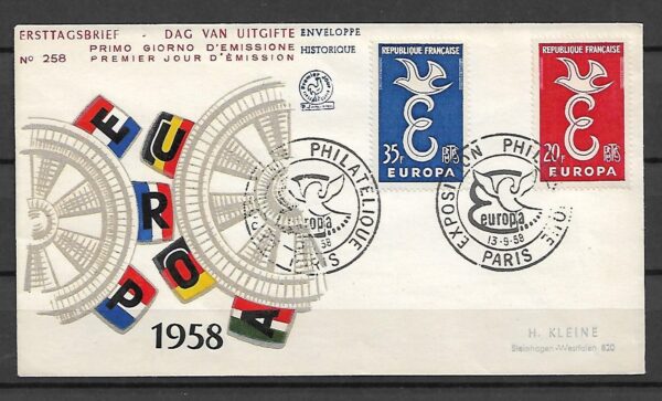 FDC EUROPA CEPT FRANCJA MI.1210-1211