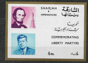 J.F.KENNEDY I A.LINCOLN SHARJAH MI.BL.38I**
