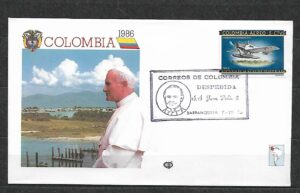WIZYTA JANA PAWŁA II KOLUMBIA-BARRANQUILLA KOPERTA