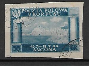 POCZTY WOJSKOWE 2-GO KORPUSU POLSKI WE WŁOSZECH FI.2ya ZANCZEK Z BLOKU KASOWANY