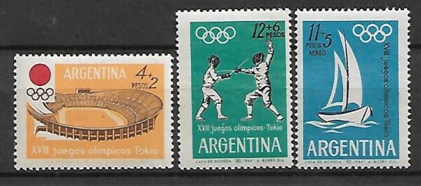 OLIMPIADA LETNIA ARGENTYNA MI.843-845**