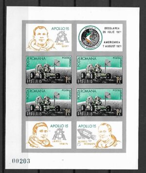APOLLO 15 RUMUNIA MI.BL.89**