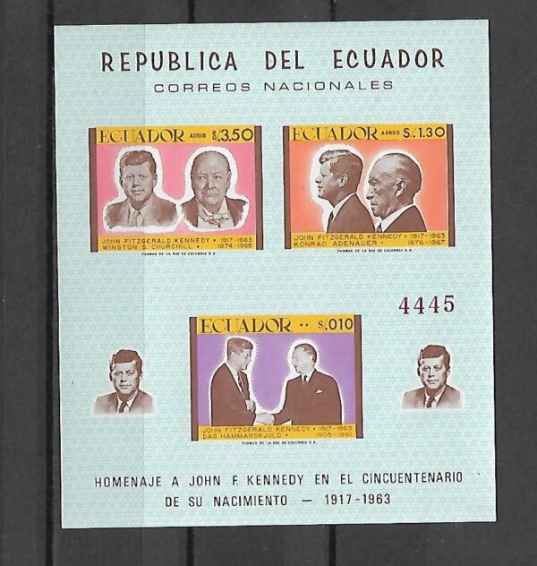 J.F.KENNEDY EKWADOR MI.BL.46**