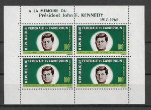 J.F.KENNEDY KAMERUN MI.BL.3**