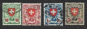 SZWAJCARIA MI.194-197z KASOWANA
