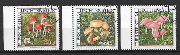 GRZYBY LIECHTENSTEIN MI.1252-1254 KASOWANY