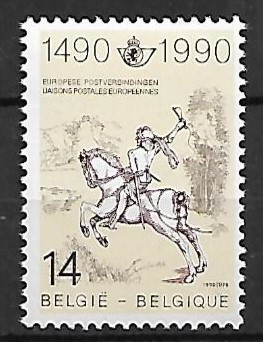 500 LAT MIĘDZYNARODOWYCH POŁĄCZEŃ POCZTOWYCH W EUROPIE BELGIA MI.2402**