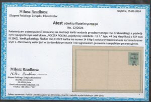 Cp.14II Np** ATEST M.RZADKOSZ