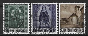 ARCHITEKTURA I SZTUKA LIECHTENSTEIN MI.374-376 KASOWANY