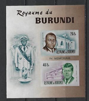 J.F.KENNEDY I LOUISE RWAGASORE BURUNDI MI.BL.10B**