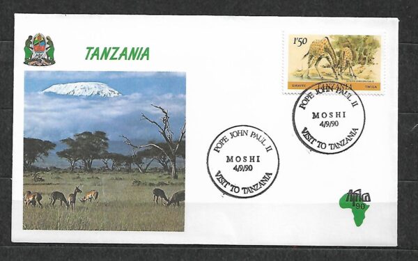WIZYTA JANA PAWŁA II TANZANIA KOPERTA