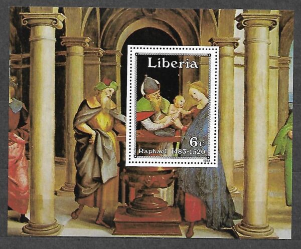 RAFAEL LIBERIA MI.BL.1281** ZNACZEK Z BLOKU