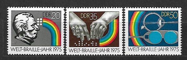 ŚWIATOWY ROK BRAILLE'A DDR MI.2090-2092**