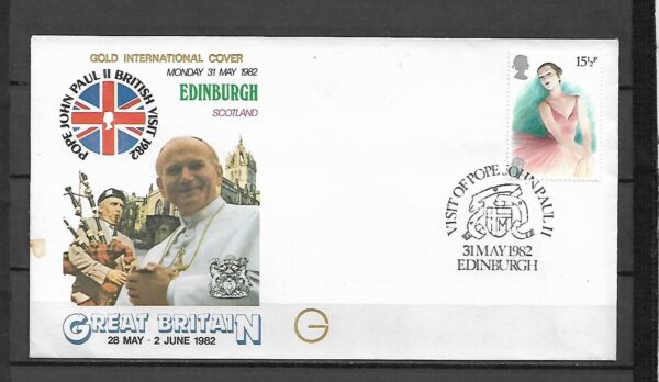 WIZYTA JANA PAWŁA II ANGLIA-EDINBURGH KOPERTA