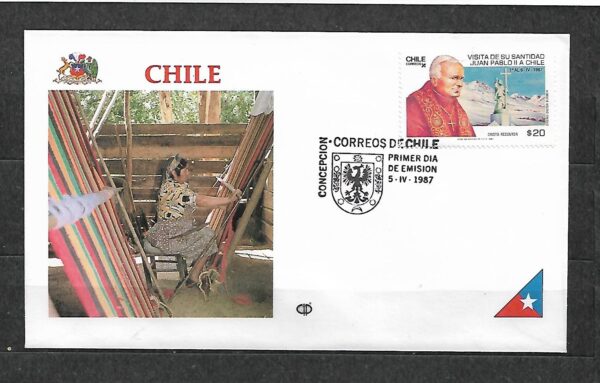WIZYTA JANA PAWŁA II CHILE-CONCEPCION KOPERTA