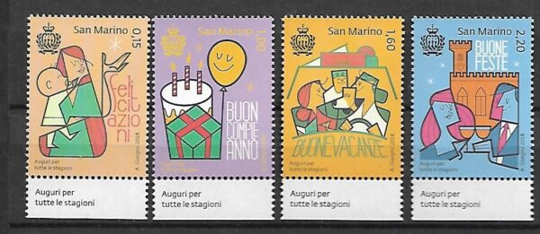 ZNACZKI POWITALNE SAN MARINO MI.2746-2749**