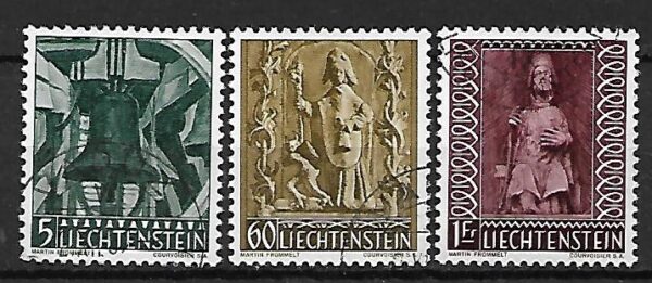 SZTUKA LIECHTENSTEIN MI.386-388 KASOWANY