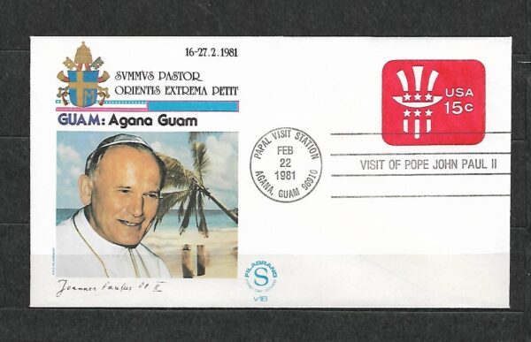 WIZYTA JANA PAWŁA II GUAM-AGANA GUAM KOPERTA